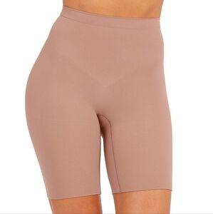 SPANX Power Mid-Thigh Shorts Shaping Shapewear Seamless Cafe Au Lait M